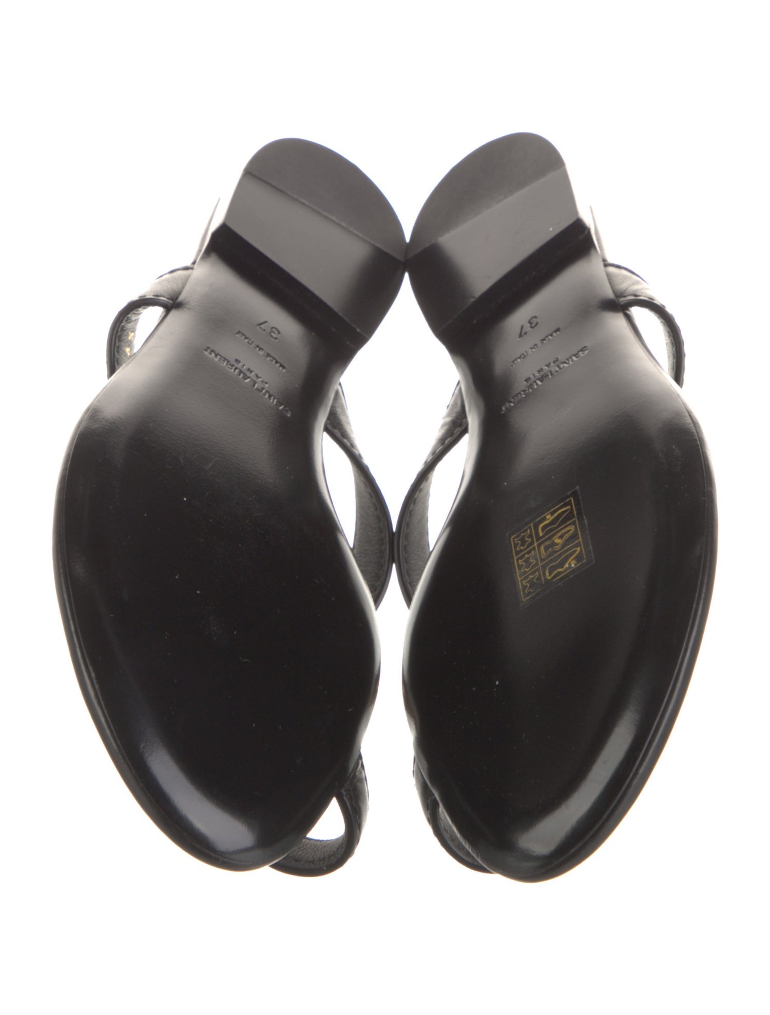 Saint Laurent Chain-Link Accent Leather Slides